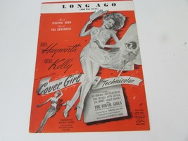VTG  PIANO SHEET MUSIC LONG AGO AND FAR AWAY RITA HAYWORTH COVER GIRL 1944 - $8.07 CAD
