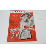 VTG  PIANO SHEET MUSIC LONG AGO AND FAR AWAY RITA HAYWORTH COVER GIRL 1944 - $8.07 CAD
