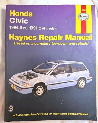 1984-91 Honda Civic Haynes Repair Manual 42023 (1998) - $9.99