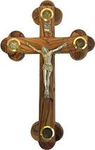 Mini Olive Wood Cross Crucifix with Holy Essences - 5.5 Inches. - $11.66