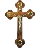 Mini Olive Wood Cross Crucifix with Holy Essences - 5.5 Inches. - £9.17 GBP