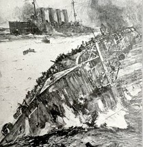 Torpedoing Of Battleship Aboukir 1919 WW1 World War 1 Military Print DWS3C - $29.99