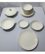 Rare 20 pc China Vtg Royal Doulton 1950&#39;s Mid Century Vista Turquoise/White - £197.54 GBP