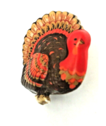 Vintage Hallmark Turkey Pin Thanksgiving Brooch Plastic 1970s  - $15.73 CAD