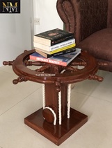 NauticalMart 24&quot; Ship Wheel Decorative Table Wood Coffee Table - £286.30 GBP
