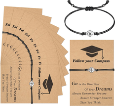 2024 Compass Bracelets Graduation Gifts 10 Pieces Adjustable Bracelets S... - £16.99 GBP