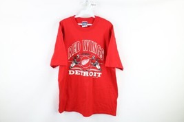 Vintage 90s Mens XL Detroit Red Wings Hockey Spell Out Short Sleeve T-Shirt USA - £31.07 GBP