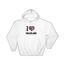 I Love Swaziland : Gift Hoodie Flag Heart Country Crest Swazi Expat - £28.76 GBP