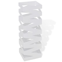 vidaXL Umbrella Stand White Powder-coated steel Medium Decorative Inlays - $2,122.87 MXN