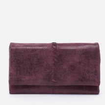 HOBO Keen Continental Leather Wristlet Strap Wallet, Tri Fold, Plum Purp... - £85.72 GBP