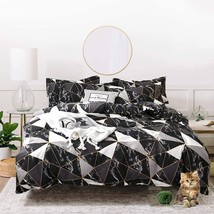 Black Comforter Set King Size Marble Black And White Comforter Sets King... - £113.77 GBP