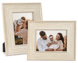 Boho Picture Frames 5X7 Family Picture Frame 2 Pack, Bohemian Rattan Dec... - $47.99