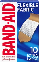 Band-Aid Brand Adhesive Bandages Flexible Fabric, Extra Large, 10 Count ... - $17.99