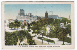 CPR WIndsor Station Dominion Square Montreal Quebec Canada 1927 postcard - £4.67 GBP