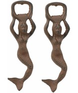 Rustic Heavy Duty Cast Iron Nautical Siren Mermaid Beer Bottle Opener SE... - $364.55 MXN