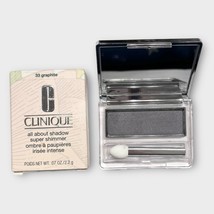 Nib CLINIQUE/ALL About Shadow Super Shimmer 33 Graphite .07 Oz Dark Gray - £14.46 GBP