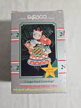 Vintage 1992 ENESCO &quot;Ginger-bred Greetings&quot; Collector&#39;s Proof Edition Or... - $9.89