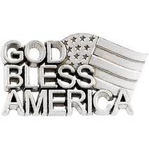 Sterling Silver "God Bless America" Lapel Pin - £55.87 GBP
