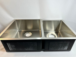 32&quot; Ortega 40/60 Double-Bowl Stainless Steel Undermount Sink - Small Bowl Left - £422.35 GBP