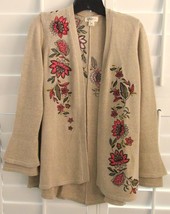Style &amp; Co. Embroidered Open Front Cardigan Sweater Size Petite Medium - $15.00