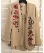 Style &amp; Co. Embroidered Open Front Cardigan Sweater Size Petite Medium - $20.58 CAD