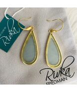 Rivka Friedman Teardrop Quartzite Satin Earrings, Blue/Gold, NWT - $1,489.50 MXN