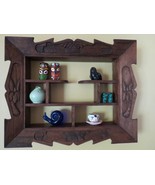 Vintage Fancy Carved Wood Shadowbox  Display Wall Shelf - $109.89