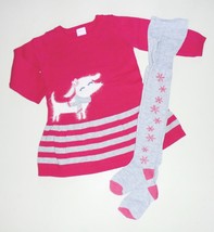 NWT Gymboree Toddler Girls  12-18 Months Pink Puppy Sweater Dress Tights NEW - £20.65 GBP