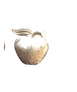 Vintage Midcentury Coro Apple Brushed Gold Tone Metal Textured Brooch MCM - $27.35 CAD