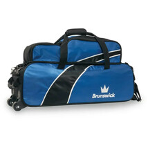 Brunswick Edge 3 Ball Tote Roller With Shoe Pouch Blue Bowling Bag - $1,825.57 MXN