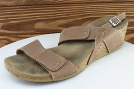 Clarks Sz 11 M Brown Ankle Strap Leather Women Sandals 65195 - £15.53 GBP