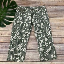 Toad &amp; Co Women Petrograph Crop Pants Size 6 Green Camo Floral Capri Org... - $27.71