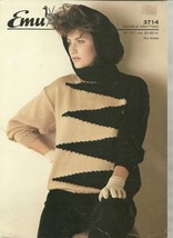 Emu 3714 Knit Knitted Pattern Womens Sweater - £3.15 GBP