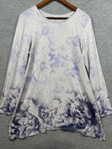 Pure J Jill Washed Floral Tunic Long Sleeve 100% Cotton Top M - $242.96 MXN