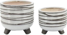 Planters Contemporary Cylindrical White Set 2 Ceramic - £87.12 GBP