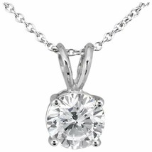 0.5 Carat Diamond G-H I1-I2 14K White Gold Solitaire Pendant Necklace 18... - £344.63 GBP