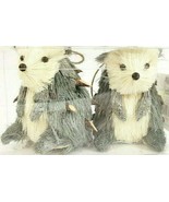 Porcupine Ornaments Natural Fiber Christmas 3&quot; x 2&quot; x 2&quot; Set Of 2 NIB - $11.99