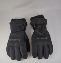 Carhartt L Black Waterproof Gloves A511 Insulated Wrist Strap Fleece Cuf... - $18.69