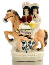 Antique Staffordshire couple on horse Going To Market Figure 19th Century figure - £57.03 GBP