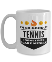 Funny Coffee Mug for Tennis Sports Fans - 15 oz Tea Cup For Friends Office  - £11.90 GBP