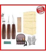 Versatile Whittling Kit: 3 Knives, 8 Blocks &amp; Protective Gloves for Crea... - $63.34 CAD