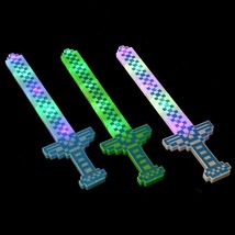 Pixel Diamond Toy Light Up Weapon Sword With Led Lights And Sound Set Of 3 - $38.99