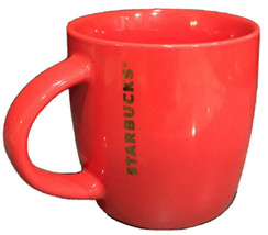 2017 Starbucks 14 oz Ceramic Coffee Mug Red Metallic Gold Lettering Logo... - $17.62
