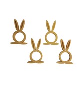 Easter Bunny Rabbit Ears Set of 4 Gold Napkin Rings Holders USA PR202-GLD-4 - $4.99
