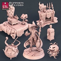 3D Printed STL Miniatures Witch Set 28mm - 32mm War Gaming D&amp;D - £7.32 GBP+