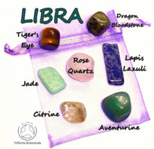 LIBRA ~ Mini Zodiac Healing Crystals ~ Pocket Stone Set ~ Astrology Gift - £11.39 GBP