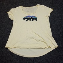 Patagonia Bear Shirt Women Small Slim Fit Yellow Organic Cotton Tee T Top - £18.16 GBP