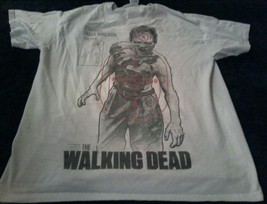 The Walking Dead Bullseye Zombie Male Walker Gray T Shirt Sz Large - £16.61 GBP