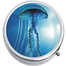 Blue Jellyfish Medicine Vitamin Compact Pill Box - $9.78