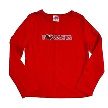 Christmas Santa Holiday Red Shirt Top Girl 6 Red Gem Long Sleeve Tee Fes... - $10.89